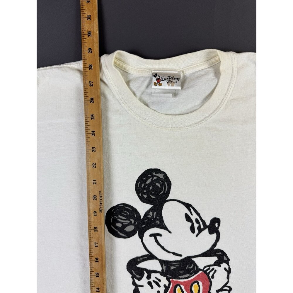 Rare Vintage 90s Mickey Mouse Walt Disney World White Shirt Art Cartoon Movie XL - Picture 9 of 9